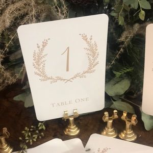 Table Numbers and Stands for Seating